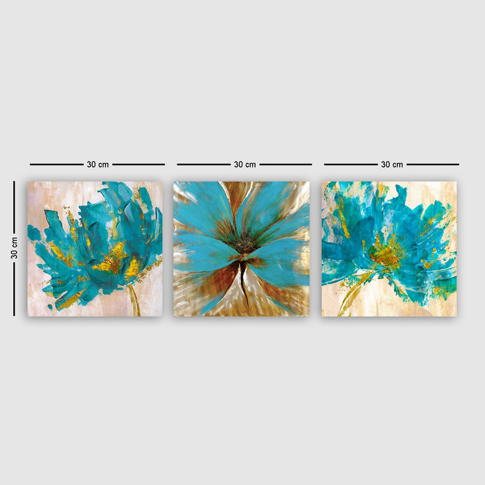 Wallity Conjunto de 3 Pinturas Decorativas en Lienzo Multicolor